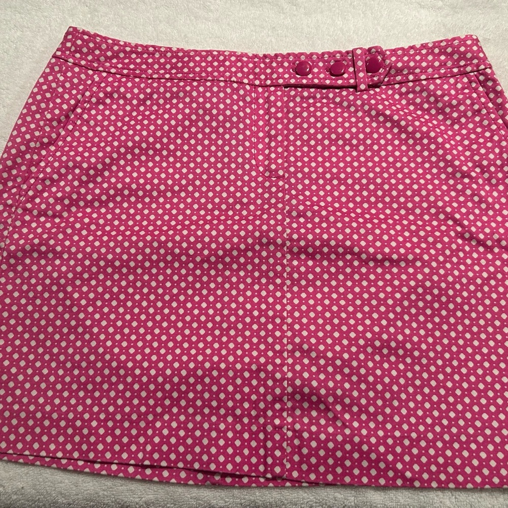 J. Crew Pink Polka Dot Mini Skirt Casual